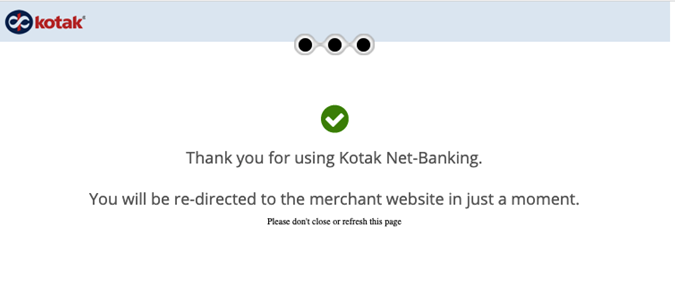 Netbanking success page